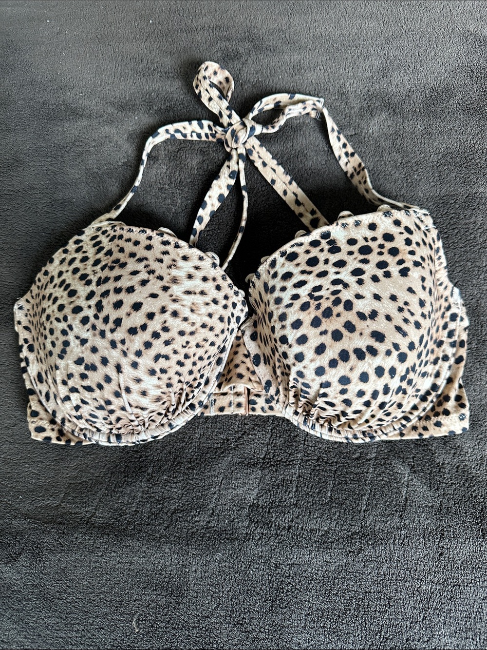 Shade & Shore Leopard Print Bikini Top - 36DD
